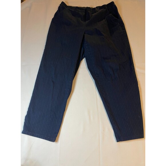 Just My Size JMS Dress Pants Womens Size 1X/16W Blue Pinstriped Trousers Career - Picture 1 of 4